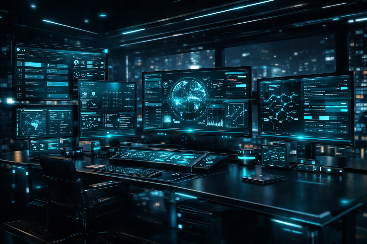 Home Aevrion Ops futuristic operations command center