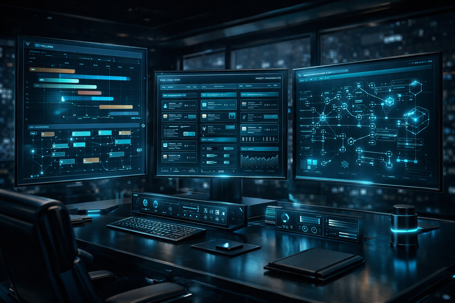 Project delivery and workflow coordination visual for Aevrion Ops